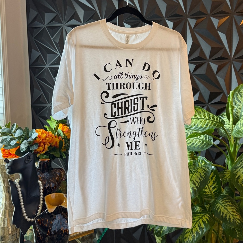 White Graphic T-Shirt with Inspirational Quote